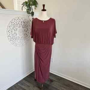 Anthropologie Moulinette Soeurs Ruched Draped Midi Dress Size Large